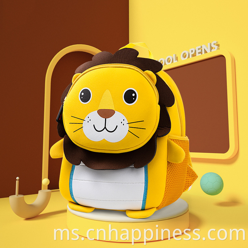 Jenama jenama adat kartun biru gajah unisex kiddies prasekolah prasekolah smiley baby pack pack toddler girl backpack dompet